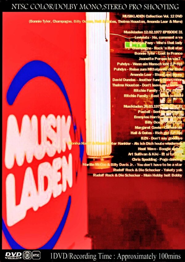 Various ArtistsBonnie Tyler,Hall & Oates,Thelma Houston,Ritchie Famiy,Emmylpu Harris/Musik Laden Video Collection Vol.12 - Image 2
