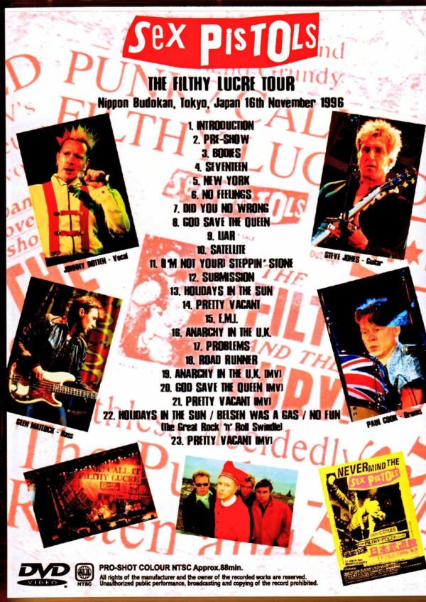 Sex Pistols/Tokyo,Japan 11.16.1996 Japanese Broadcast Edition - Image 2
