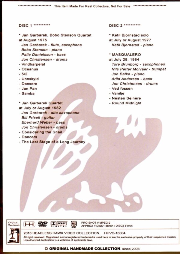 Various Artists Jan Garbarek, Bobo Stanson, Ketil Bjornstad, Masqualero/Norway Molde Jazz Festival Vol.2 - Image 2