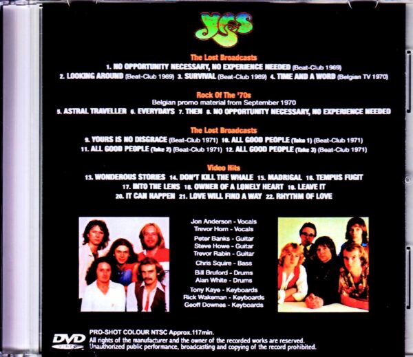 Yes/Live & Promotional Video 1969-1987 - Image 2