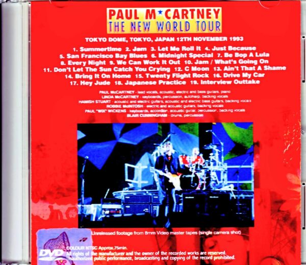 Paul McCartney/Tokyo Dome First Day Soundcheck Tokyo,Japan 11.12.1993 Soundcheck - Image 2