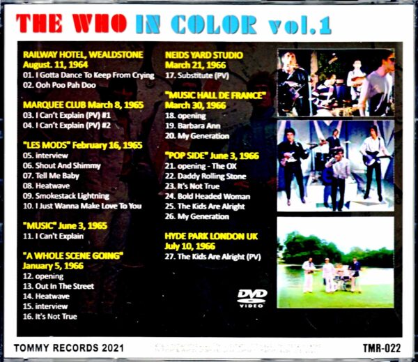 The Who/Historical Activities Historical Films 1964-1966 Vol.1 Color version, first volume - Image 2