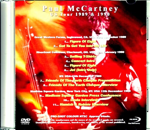 Paul McCartney/Video compilation from US Tour 1989 & 1990 PRO-SHOT - Image 2