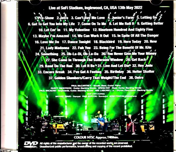 Paul McCartney/CA,USA 5.13.2022 Complete Jewel Version - Image 2