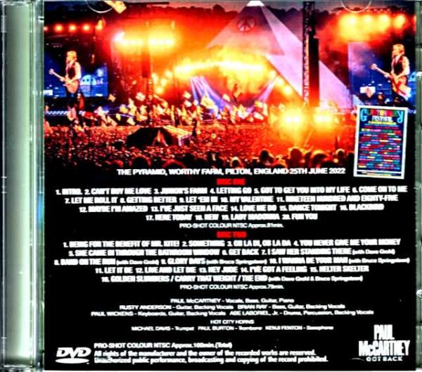Paul McCartney/England,UK 2022 Original BBC Broadcast Edition - Image 2