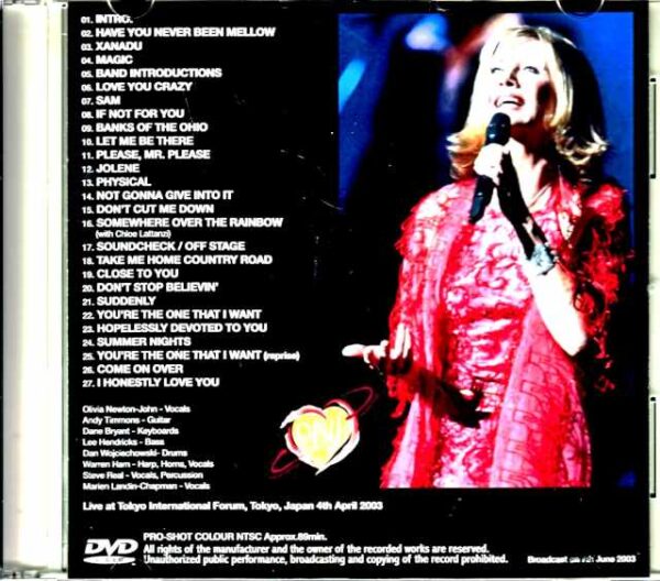 Olivia Newton-John Olivia Newton-John/Tokyo,Japan 4.4.2003 Best Quality - Image 2