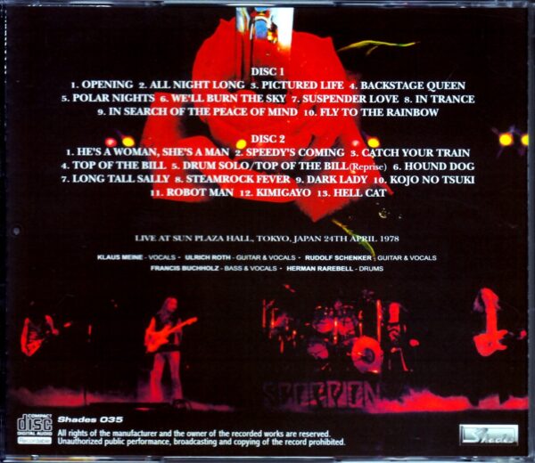 Scorpions/Tokyo,Japan 1978 Audience Master - Image 2