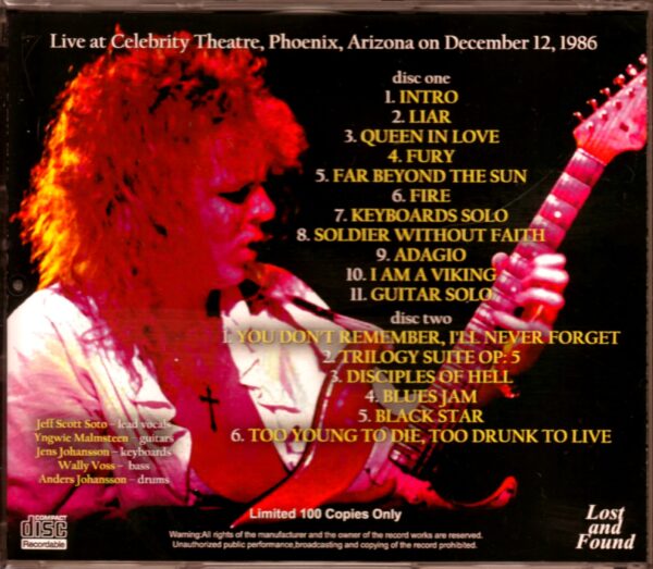 Yngwie J.Malmsteen/Arizona,USA 1986 - Image 2