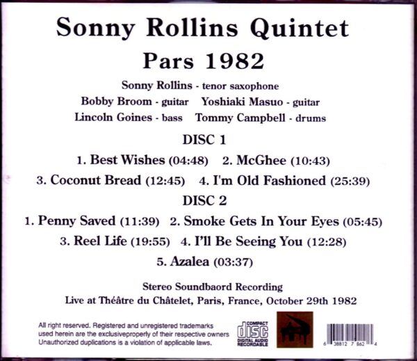 Sonny Rollins Quintet/France 1982 - Image 2