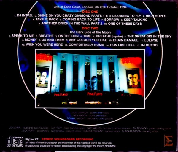 Pink Floyd/London,UK 1994 SBD Broadcast Ver. - Image 2