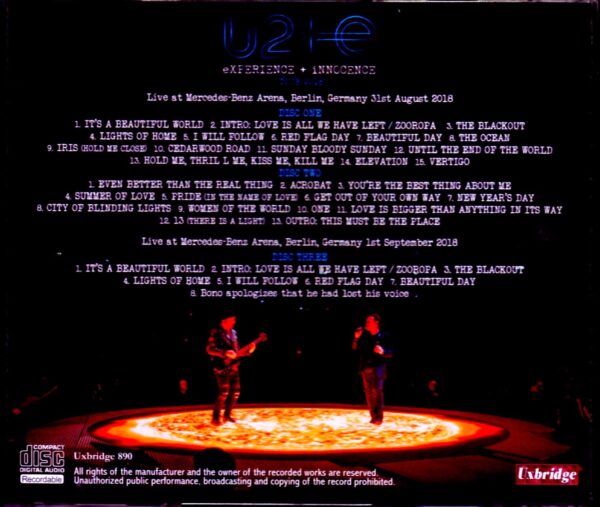 U2/Germany 2018 2 Days Complete - Image 2