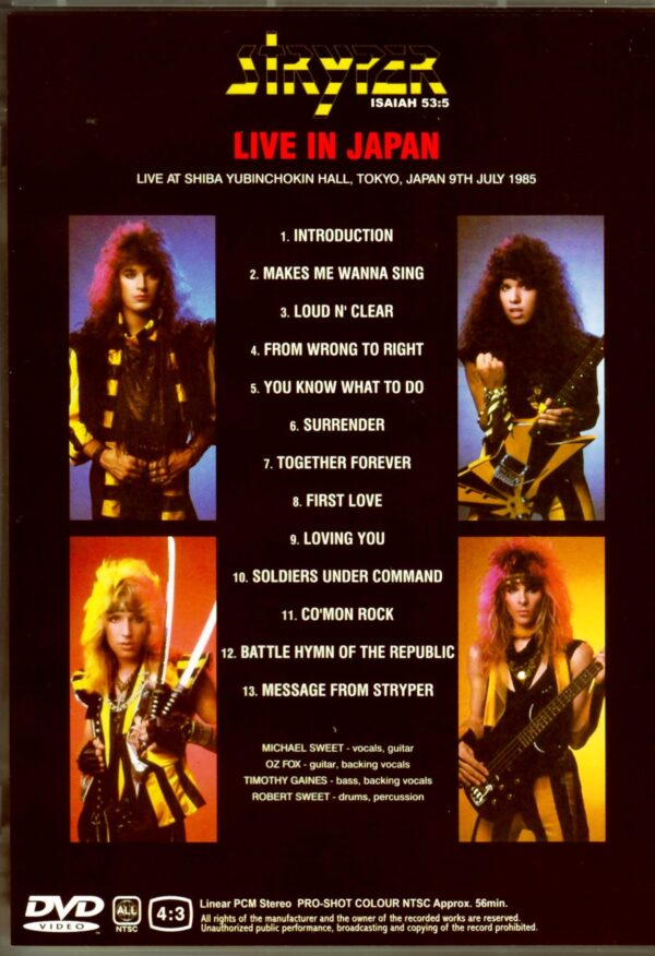 Stryper/Tokyo,Japan 1985 Upgrade - Image 2