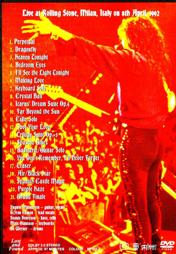 Yngwie Malmsteen/Italy 1992 - Image 2