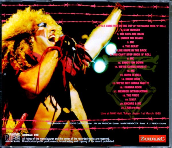 Twisted Sister/Tokyo,Japan 1985 Upgrade - Image 2