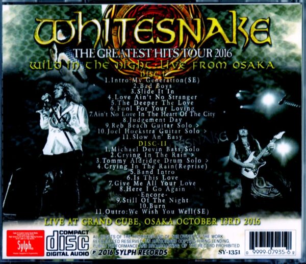 Whitesnake/Osaka,Japan 2016 - Image 2