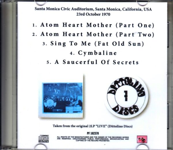 Pink Floyd/CA,USA 10.23.1970 Recorder 1 - Image 2