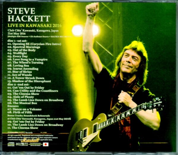 Steve Hackett/Kanagawa,Japan 2016 & SC - Image 2
