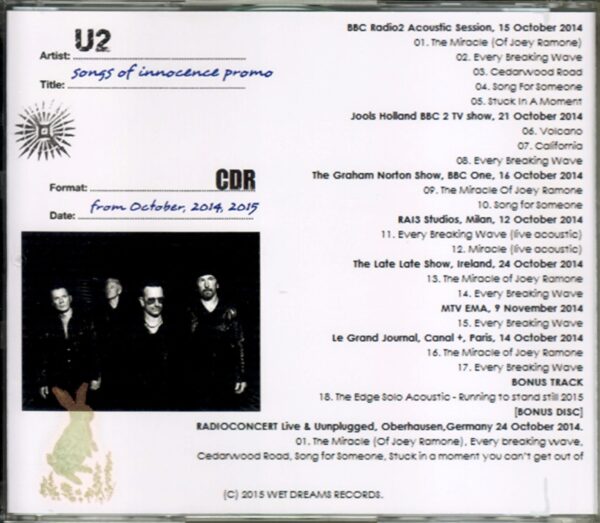 U2/Song of Innocence Promo 2014-2015 & more - Image 2