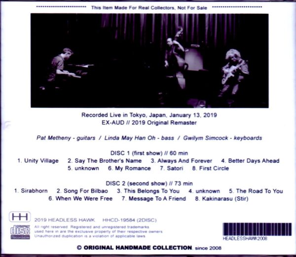 Pat Metheny/Tokyo,Japan 1.13.2019 2 Stages - Image 2