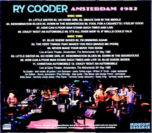 Ry Cooder/Netherlands 1982 2Days - Image 2
