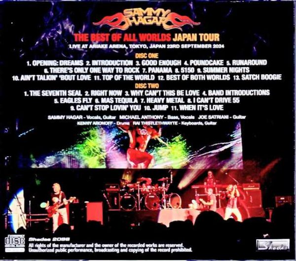 Sammy Hagar Joe Satriani Sammy Hagar Joe Satriani/Tokyo,Japan 2024 Complete - Image 2