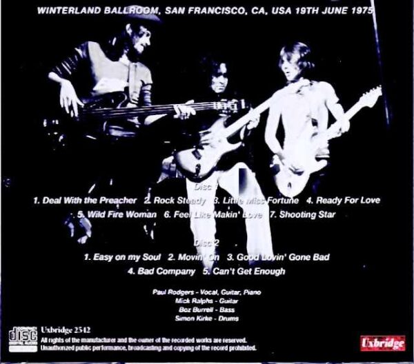Bad Company/CA,USA 06.19.975 Complete - Image 2