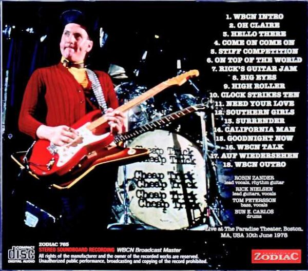Cheap Trick/MA,USA 06.10.1978 Complete FM Broadcast Reel Master Edition - Image 2