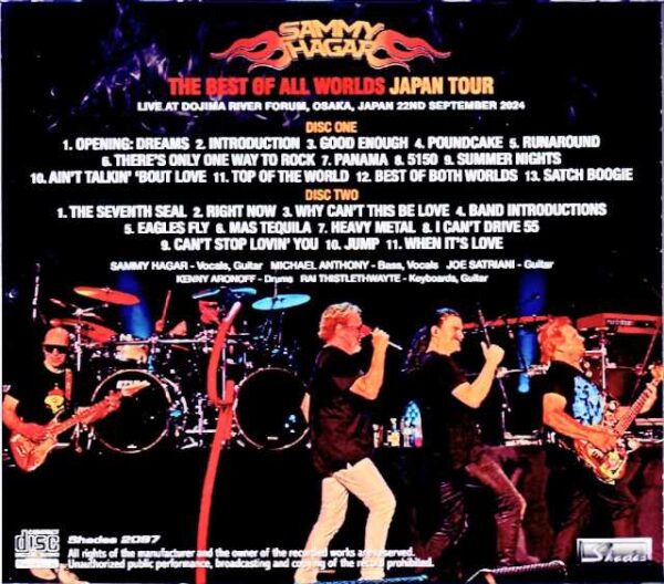 Sammy Hagar Joe Satriani Sammy Hagar Joe Satriani/Osaka,Japan 2024 Complete - Image 2