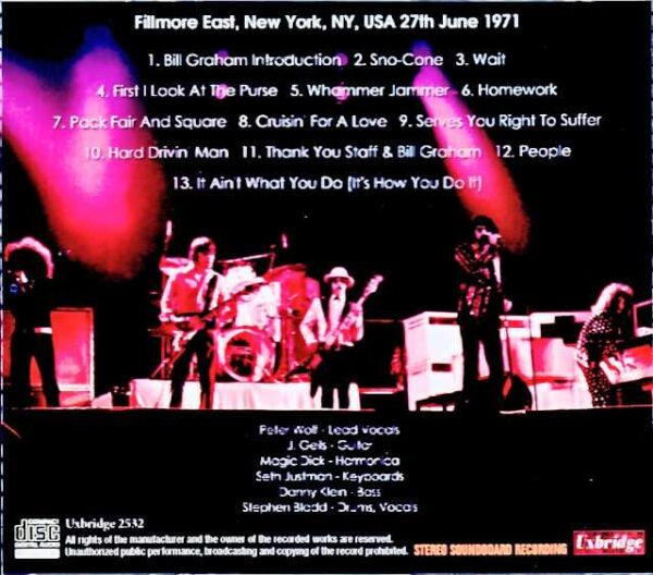 J.Geils Band J.Geils Band/NY,USA 06.27.1971 Soundboard Edition - Image 2