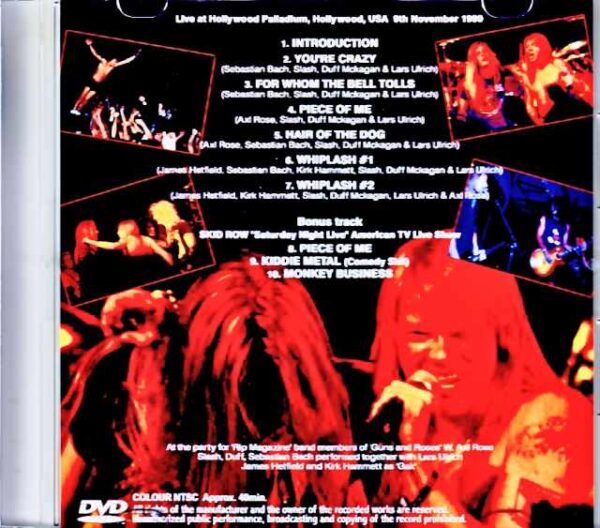 Various Artists Skid Row,Guns N' Roses Metallica Slash,Sebastian Bach,Axl Rose/CA,USA 1990 Jewel Version - Image 2