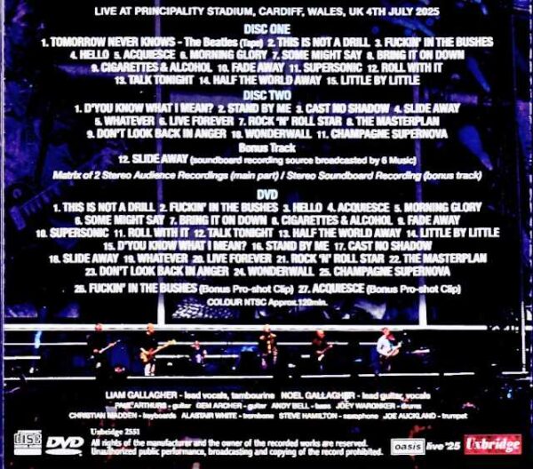 Oasis/England,UK 07.04.2025 Complete Audience Source Matrix Edition & more - Image 2