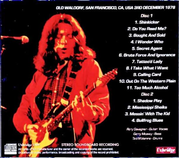 Rory Gallagher/CA,USA 1978 Complete - Image 2