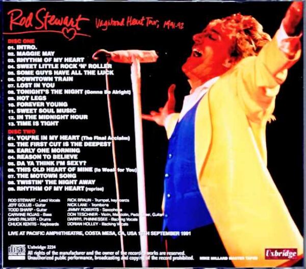 Rod Stewart Rod Stewart/CA,USA 1991 Mike Millard Master Tapes - Image 2