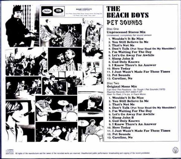 Beach Boys/Pet Sounds Unprocessed Stereo Mix Unreleased, Completely flat sound version Original Mono Mix Reel-To-Reel, 4-Track Mono Edition - Image 2