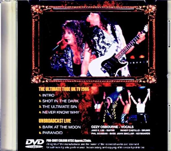 Ozzy Osbourne/England,UK 1986 TV Broadcast Edition Jewel Version - Image 2