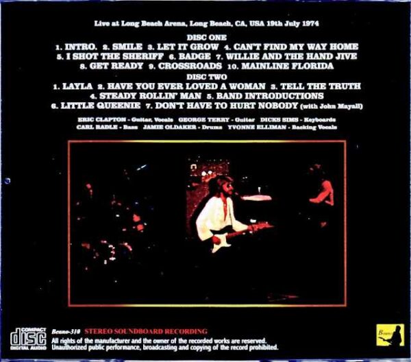 Eric Clapton/CA,USA 07.19.1974 Complete Soundboard Edition - Image 2