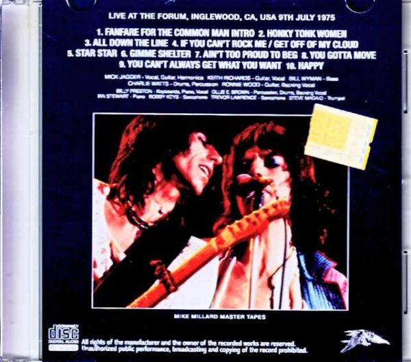Rolling Stones/CA,USA 7.12.1975 Mike Millard Master Tapes - Image 2