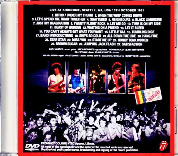Rolling Stones/WA,USA 10.15.1981 Jewel Version - Image 2
