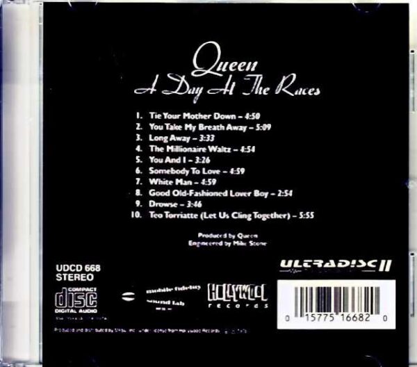 Queen A Day at the Races Original US Mobile Fidelity Sound CD Edition - Image 2