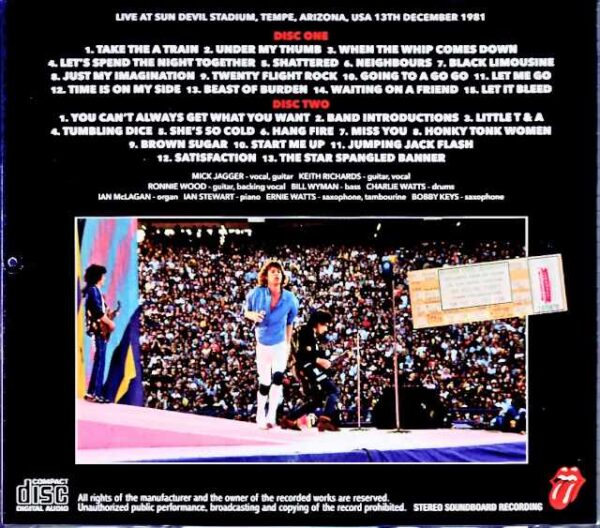 Rolling Stones/AZ,USA 12.13.1981 Upgrade - Image 2