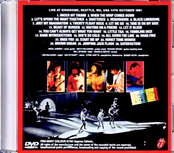 Rolling Stones/WA,USA 10.14.1981 Jewel Version - Image 2