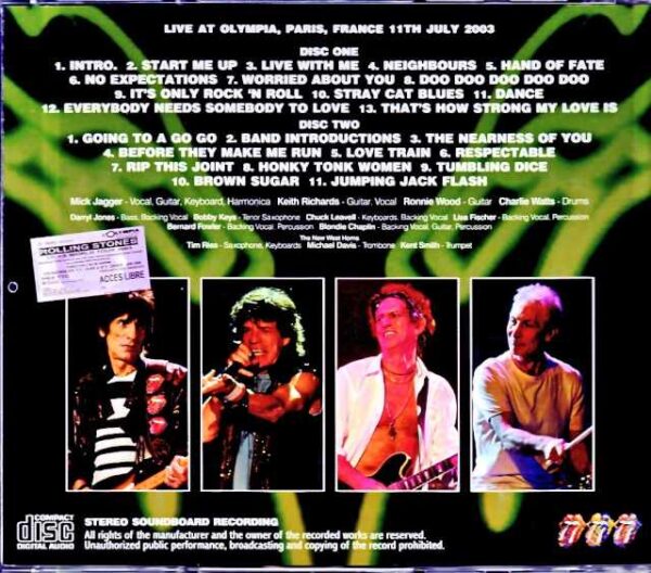 Rolling Stones/France 2003 Soundboard Edition - Image 2