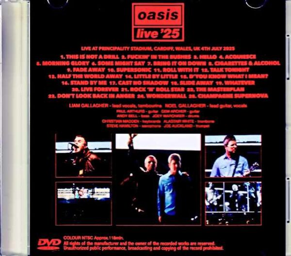 Oasis / England, UK 07.04.2025 Multi-Cam Edition Jewel Version - Image 2
