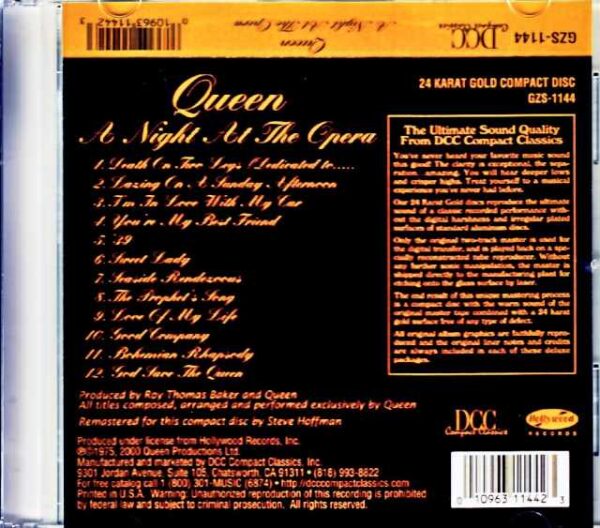 Queen A Night at the Opera Original DCC Compact Classics Edition - Image 2