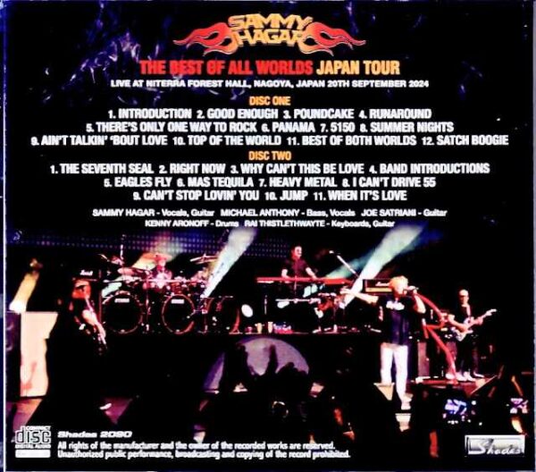 Sammy Hagar Joe Satriani Sammy Hagar Joe Satriani/Aichi,Japan 2024 Complete - Image 2