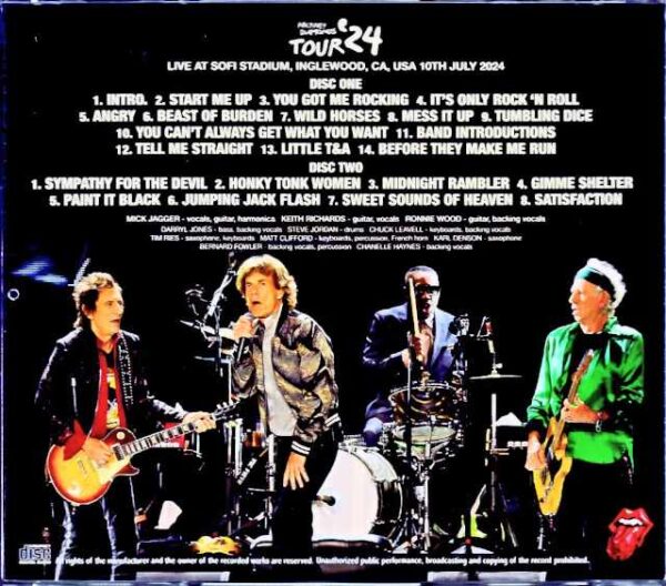 Rolling Stones/CA,USA 7.10.2024 Complete Audience Source Edition - Image 2