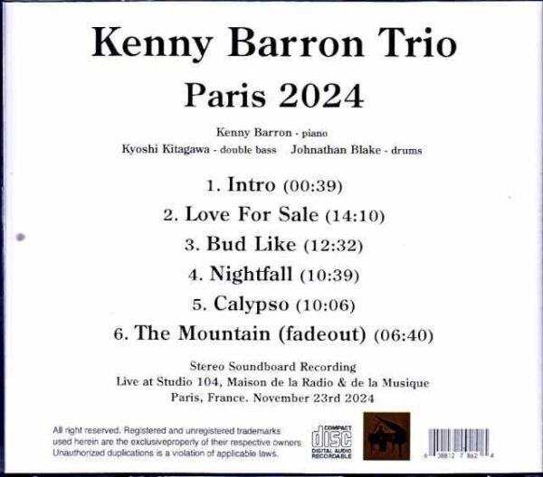 Kenny Barron Trio Kenny Barron/France 2024 Soundboard Edition - Image 2
