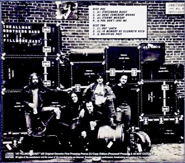 Allman Brothers Band At Fillmore East US Original Genuine First Pressing Promo DJ Copy Edition - Image 2
