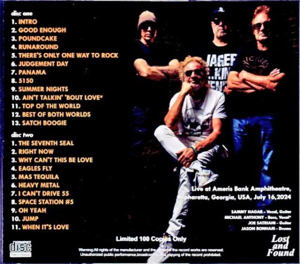 Sammy Hager Joe Satriani Sammy Hager Joe Satriani/GA,USA 2024 Complete - Image 2