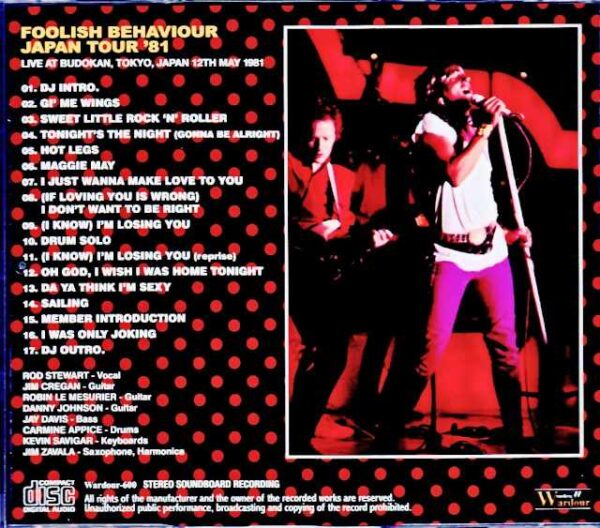 Rod Stewart/Tokyo,Japan 5.12.1981 Complete Broadcast Edition Remastered - Image 2